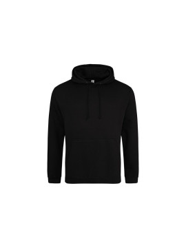 Classic College Black Hoodie – Soft Cotton Faced Pullover